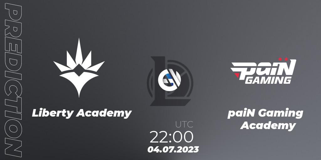 Prognose für das Spiel Liberty Academy VS paiN Gaming Academy. 04.07.2023 at 22:00. LoL - CBLOL Academy Split 2 2023 - Group Stage
