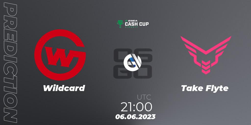 Prognose für das Spiel Wildcard VS Take Flyte. 06.06.2023 at 21:00. Counter-Strike (CS2) - ESEA Cash Cup Circuit Season 1 Finals