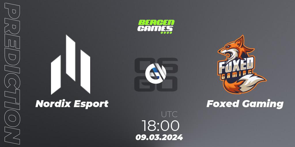 Prognose für das Spiel Nordix Esport VS Foxed Gaming. 12.03.24. CS2 (CS:GO) - Bergen Games 2024: Online Stage