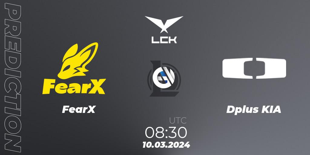 Prognose für das Spiel FearX VS Dplus KIA. 10.03.24. LoL - LCK Spring 2024 - Group Stage