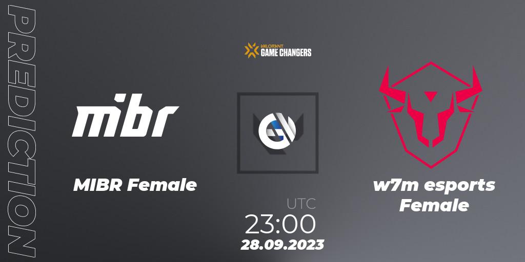 Prognose für das Spiel MIBR Female VS w7m esports Female. 28.09.2023 at 23:30. VALORANT - VCT 2023: Game Changers Brazil Series 2