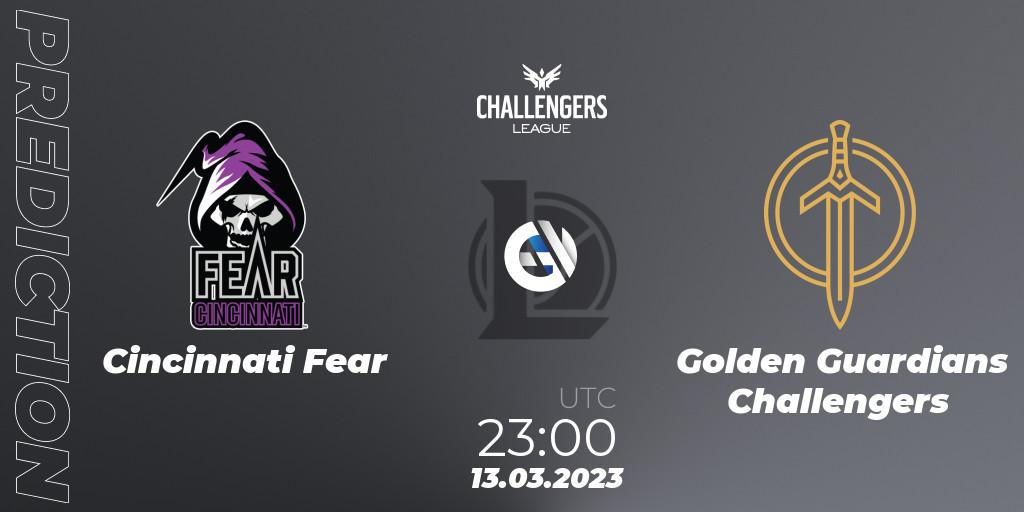 Prognose für das Spiel Cincinnati Fear VS Golden Guardians Challengers. 13.03.23. LoL - NACL 2023 Spring - Playoffs
