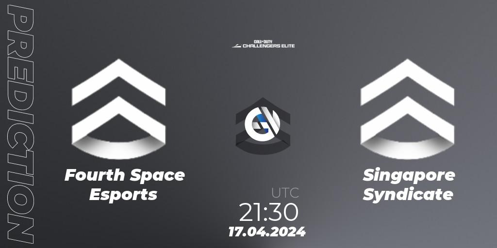 Prognose für das Spiel Fourth Space Esports VS Singapore Syndicate. 17.04.2024 at 21:30. Call of Duty - Call of Duty Challengers 2024 - Elite 2: NA