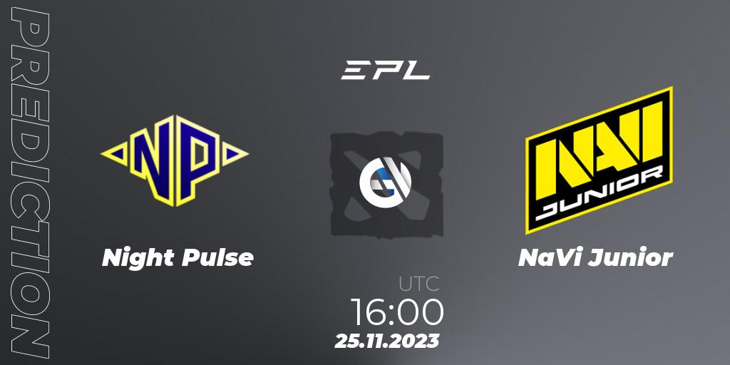 Prognose für das Spiel Night Pulse VS NaVi Junior. 25.11.23. Dota 2 - European Pro League Season 14