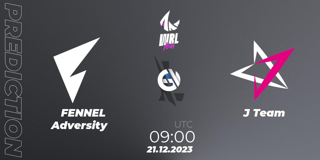 Prognose für das Spiel FENNEL Adversity VS J Team. 21.12.2023 at 09:00. Wild Rift - WRL Asia 2023 - Season 2 - Regular Season