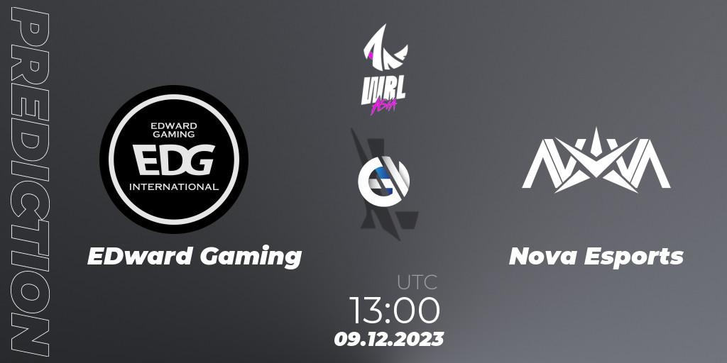 Prognose für das Spiel EDward Gaming VS Nova Esports. 09.12.2023 at 13:30. Wild Rift - WRL Asia 2023 - Season 2 - Regular Season