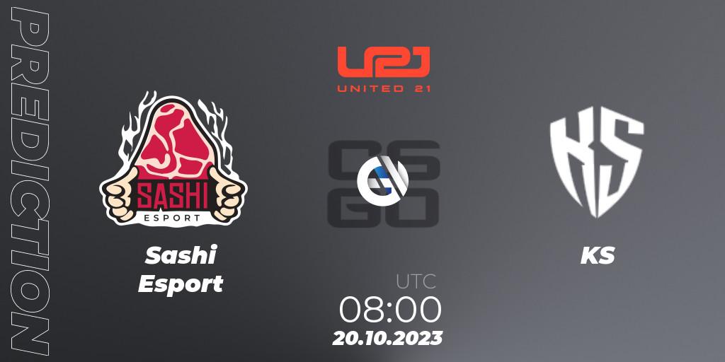 Prognose für das Spiel Sashi Esport VS KS. 20.10.2023 at 08:00. Counter-Strike (CS2) - United21 Season 7