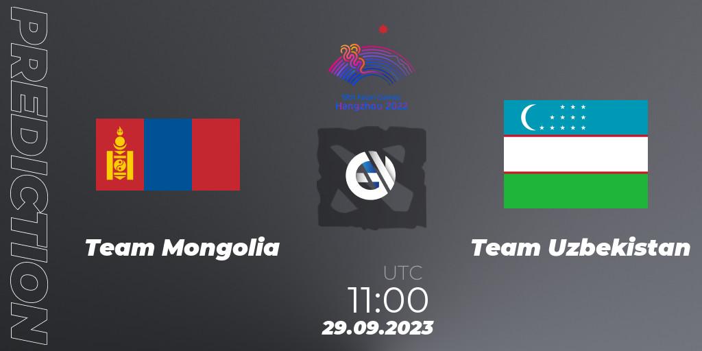Prognose für das Spiel Team Mongolia VS Team Uzbekistan. 29.09.23. Dota 2 - 2022 Asian Games