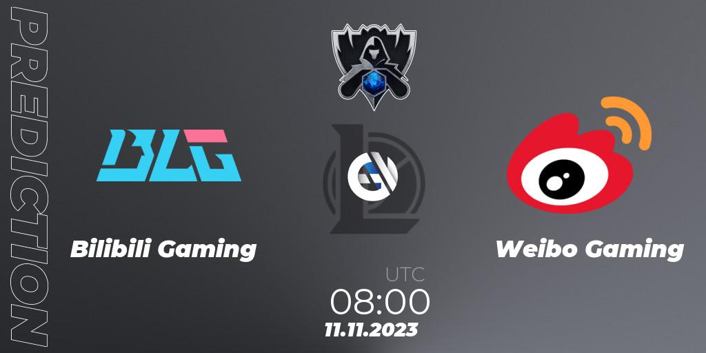 Prognose für das Spiel Bilibili Gaming VS Weibo Gaming. 11.11.23. LoL - Worlds 2023 LoL - Finals