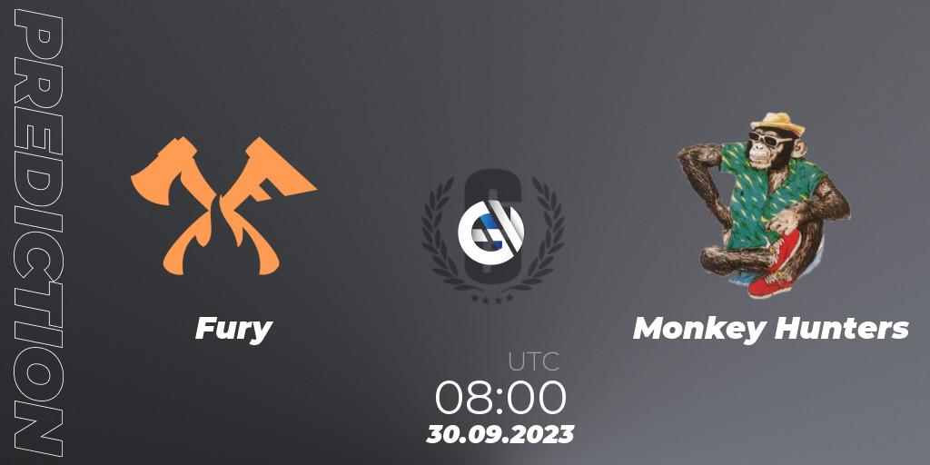 Prognose für das Spiel Fury VS Monkey Hunters. 30.09.2023 at 08:00. Rainbow Six - Asia League 2023 - Stage 2 - Last Chance Qualifiers