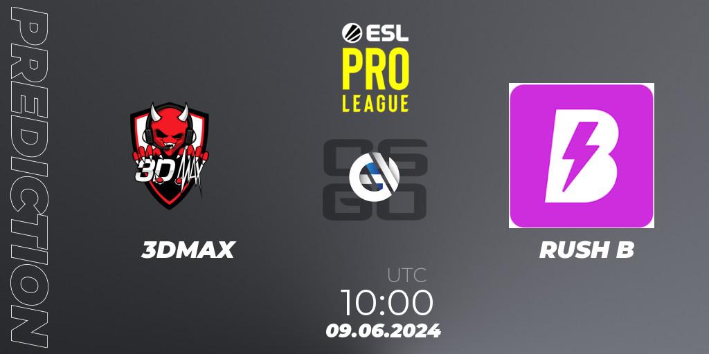 Prognose für das Spiel 3DMAX VS RUSH B. 09.06.2024 at 10:00. Counter-Strike (CS2) - ESL Pro League Season 20: European Conference