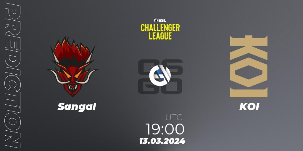 Prognose für das Spiel Sangal VS KOI. 13.03.24. CS2 (CS:GO) - ESL Challenger League Season 47: Europe