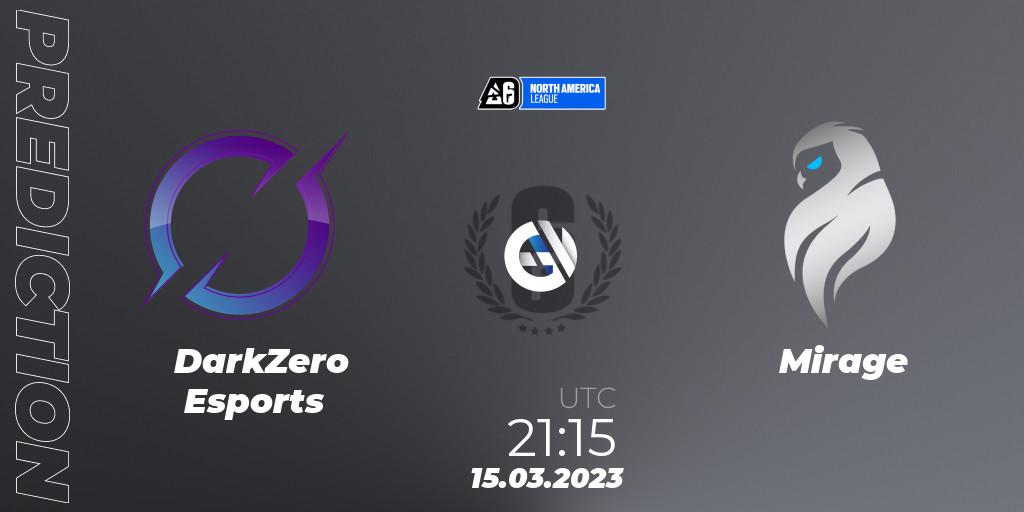 Prognose für das Spiel DarkZero Esports VS Mirage. 15.03.2023 at 20:20. Rainbow Six - North America League 2023 - Stage 1