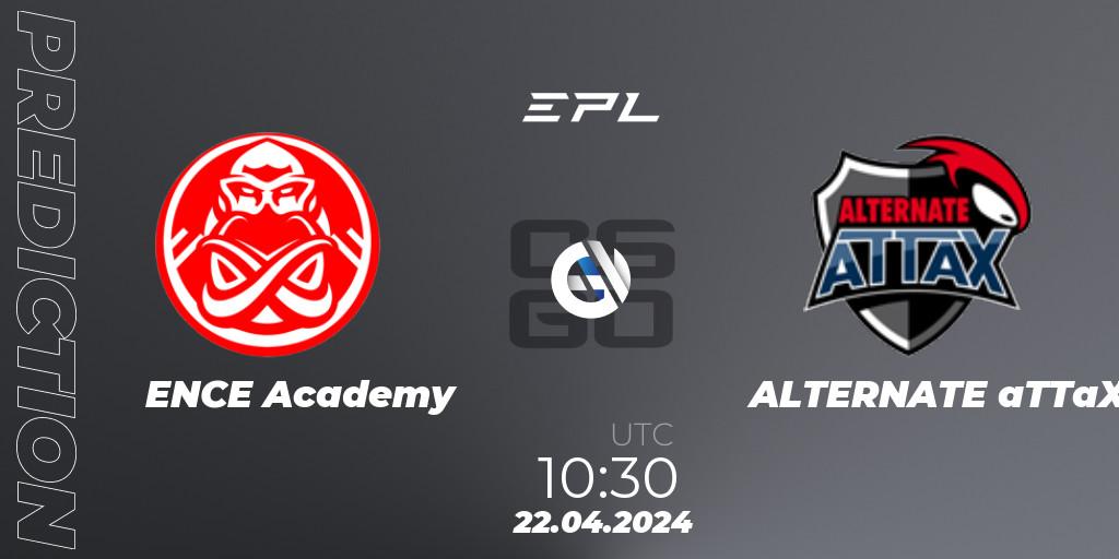 Prognose für das Spiel ENCE Academy VS ALTERNATE aTTaX. 22.04.24. CS2 (CS:GO) - European Pro League Season 15