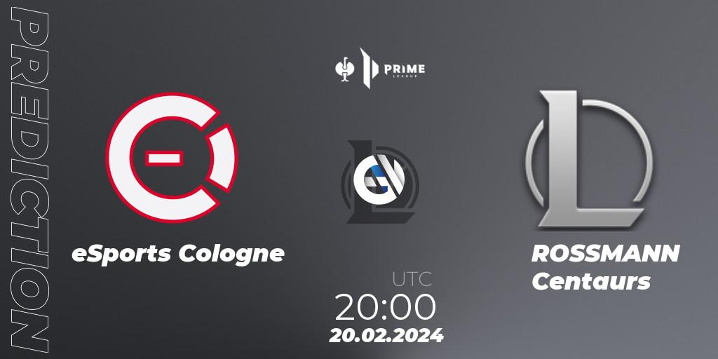 Prognose für das Spiel eSports Cologne VS ROSSMANN Centaurs. 20.02.2024 at 20:00. LoL - Prime League 2nd Division