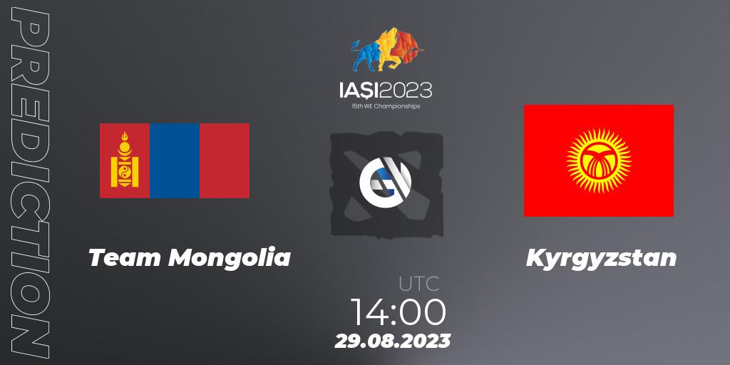Prognose für das Spiel Team Mongolia VS Kyrgyzstan. 29.08.23. Dota 2 - IESF World Championship 2023