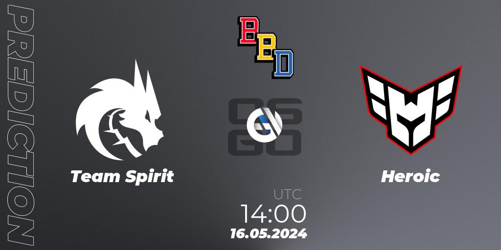 Prognose für das Spiel Team Spirit VS Heroic. 16.05.2024 at 14:15. Counter-Strike (CS2) - BetBoom Dacha Belgrade 2024
