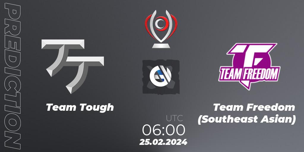 Prognose für das Spiel Team Tough VS Team Freedom (Southeast Asian). 25.02.24. Dota 2 - Opus League