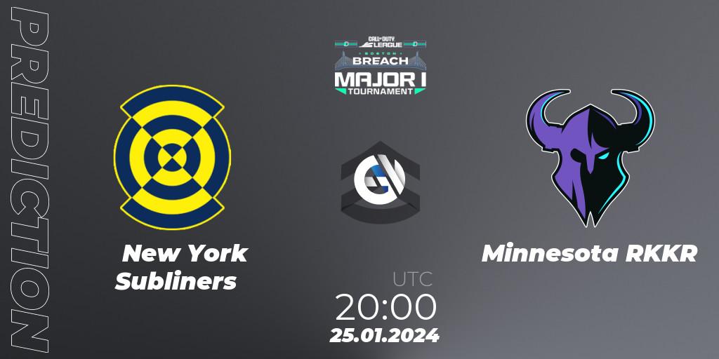 Prognose für das Spiel New York Subliners VS Minnesota RØKKR. 25.01.2024 at 20:00. Call of Duty - Call of Duty League 2024: Stage 1 Major