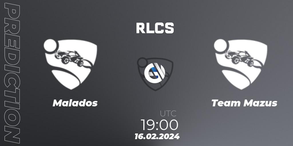 Prognose für das Spiel Malados VS Team Mazus. 16.02.2024 at 19:00. Rocket League - RLCS 2024 - Major 1: SAM Open Qualifier 2