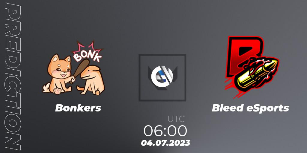 Prognose für das Spiel Bonkers VS Bleed eSports. 04.07.23. VALORANT - VALORANT Challengers Ascension 2023: Pacific - Group Stage