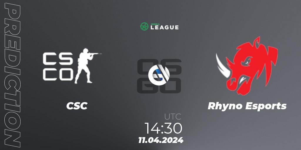 Prognose für das Spiel CSC VS Rhyno Esports. 11.04.24. CS2 (CS:GO) - ESEA Season 49: Advanced Division - Europe
