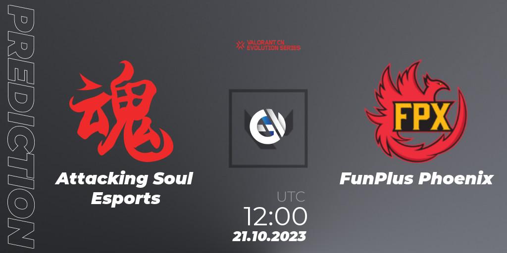 Prognose für das Spiel Attacking Soul Esports VS FunPlus Phoenix. 21.10.2023 at 12:30. VALORANT - VALORANT China Evolution Series Act 2: Selection