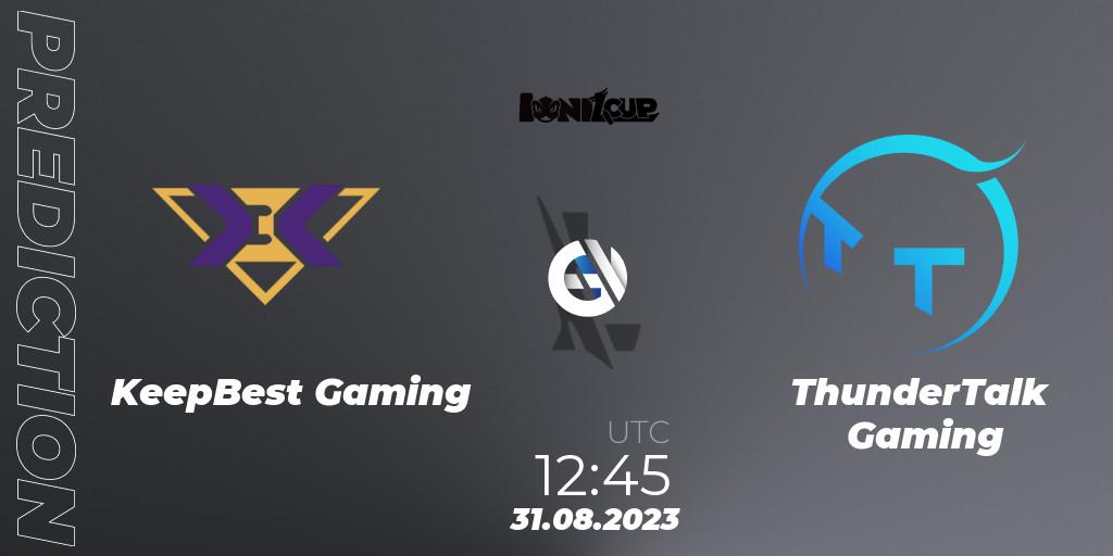 Prognose für das Spiel KeepBest Gaming VS ThunderTalk Gaming. 31.08.2023 at 12:45. Wild Rift - Ionia Cup 2023 - WRL CN Qualifiers