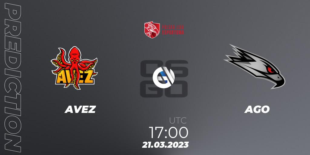 Prognose für das Spiel AVEZ VS AGO. 21.03.2023 at 17:00. Counter-Strike (CS2) - Polska Liga Esportowa 2023: Split #1