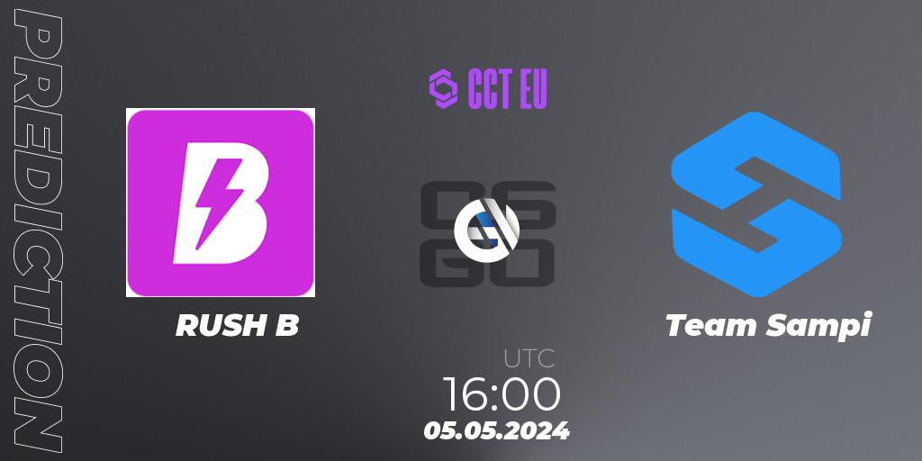 Prognose für das Spiel RUSH B VS Team Sampi. 05.05.2024 at 16:00. Counter-Strike (CS2) - CCT Season 2 Europe Series 2 