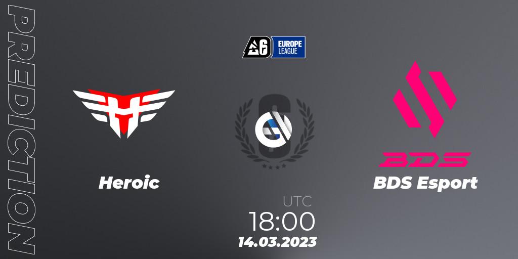 Prognose für das Spiel Heroic VS BDS Esport. 14.03.23. Rainbow Six - Europe League 2023 - Stage 1