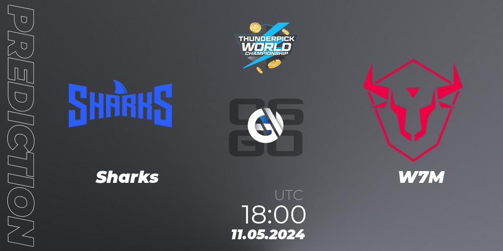 Prognose für das Spiel Sharks VS W7M. 11.05.2024 at 18:00. Counter-Strike (CS2) - Thunderpick World Championship 2024: South American Series #1