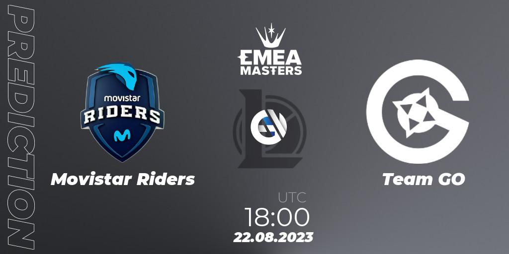 Prognose für das Spiel Movistar Riders VS Team GO. 22.08.2023 at 18:00. LoL - EMEA Masters Summer 2023