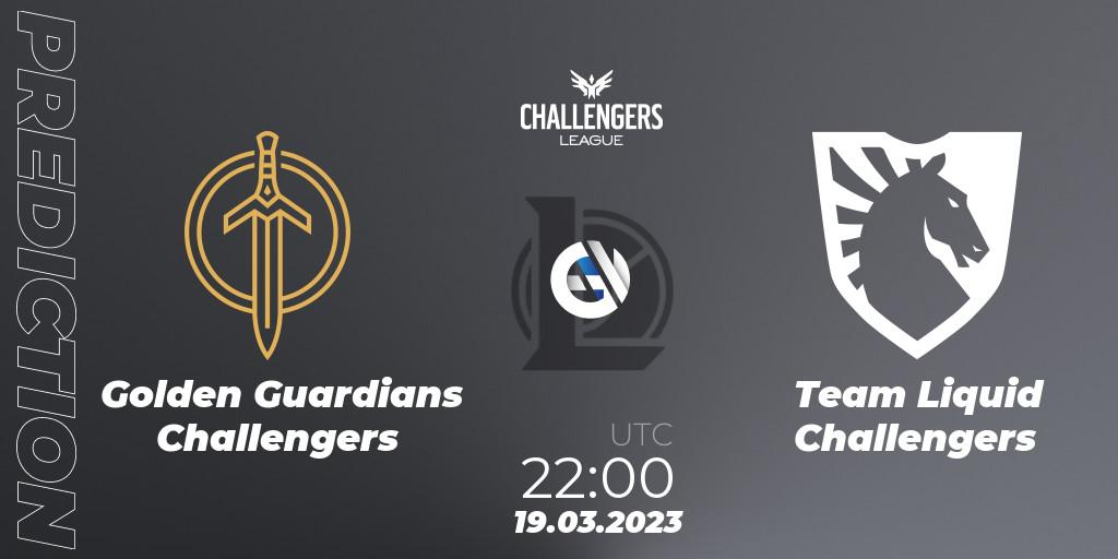 Prognose für das Spiel Golden Guardians Challengers VS Team Liquid Challengers. 19.03.23. LoL - NACL 2023 Spring - Playoffs