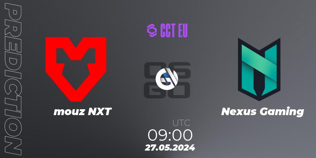 Prognose für das Spiel mouz NXT VS Nexus Gaming. 27.05.2024 at 09:00. Counter-Strike (CS2) - CCT Season 2 Europe Series 4