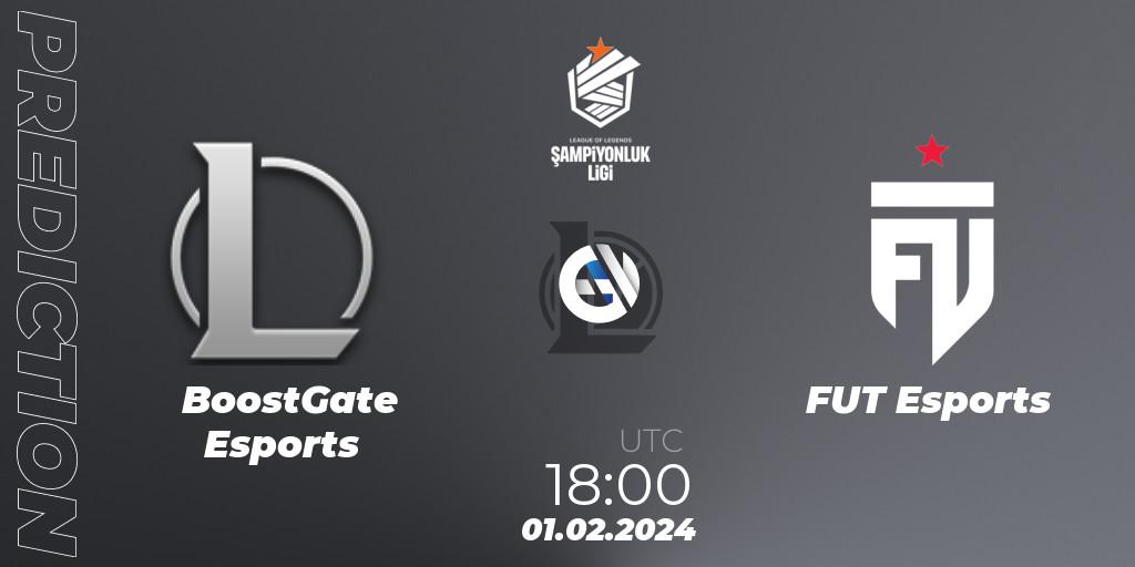 Prognose für das Spiel BoostGate Esports VS FUT Esports. 01.02.2024 at 18:00. LoL - TCL Winter 2024