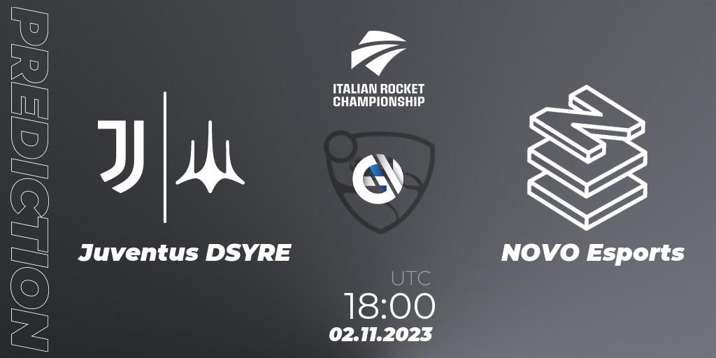 Prognose für das Spiel Juventus DSYRE VS NOVO Esports. 02.11.2023 at 18:00. Rocket League - Italian Rocket Championship Season 11Serie A Relegation