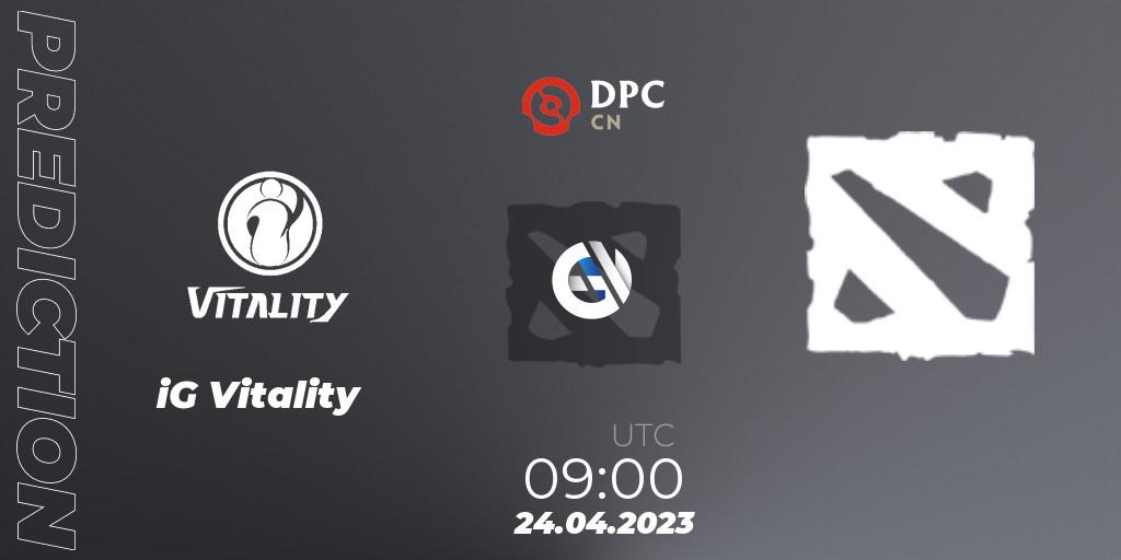 Prognose für das Spiel iG Vitality VS 孤独摇滚. 24.04.2023 at 09:00. Dota 2 - DPC 2023 Tour 2: CN Division II (Lower)