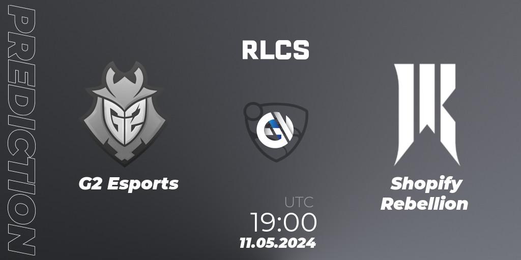 Prognose für das Spiel G2 Esports VS Shopify Rebellion. 11.05.2024 at 19:00. Rocket League - RLCS 2024 - Major 2: NA Open Qualifier 5