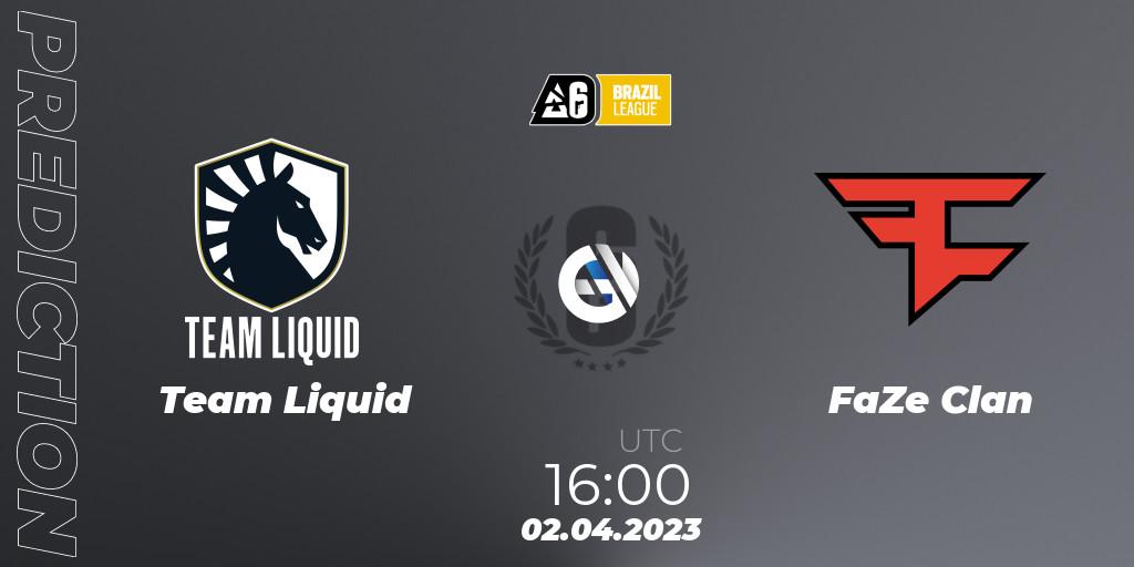 Prognose für das Spiel Team Liquid VS FaZe Clan. 02.04.23. Rainbow Six - Brazil League 2023 - Stage 1