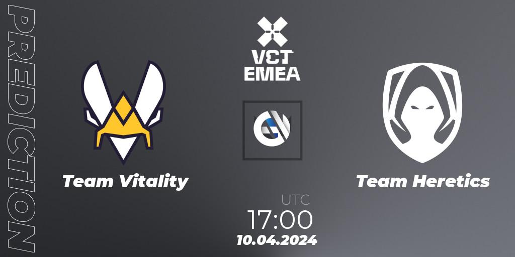 Prognose für das Spiel Team Vitality VS Team Heretics. 10.04.24. VALORANT - VALORANT Champions Tour 2024: EMEA League - Stage 1 - Group Stage