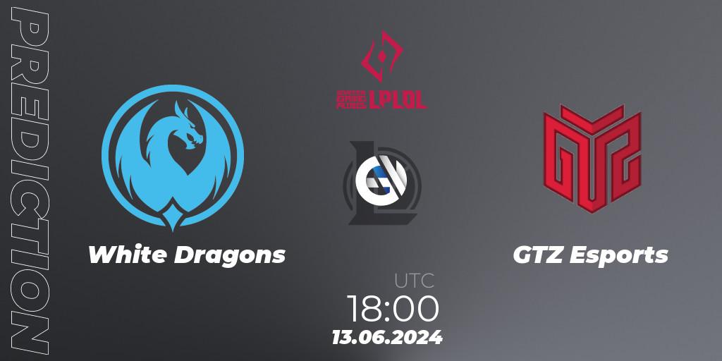 Prognose für das Spiel White Dragons VS GTZ Esports. 13.06.2024 at 18:00. LoL - LPLOL Split 2 2024