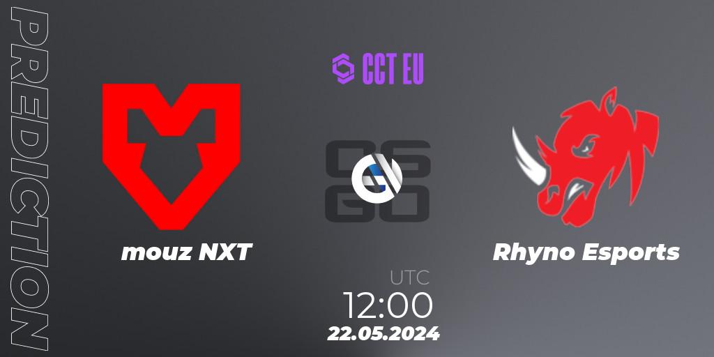 Prognose für das Spiel mouz NXT VS Rhyno Esports. 22.05.2024 at 12:00. Counter-Strike (CS2) - CCT Season 2 Europe Series 4