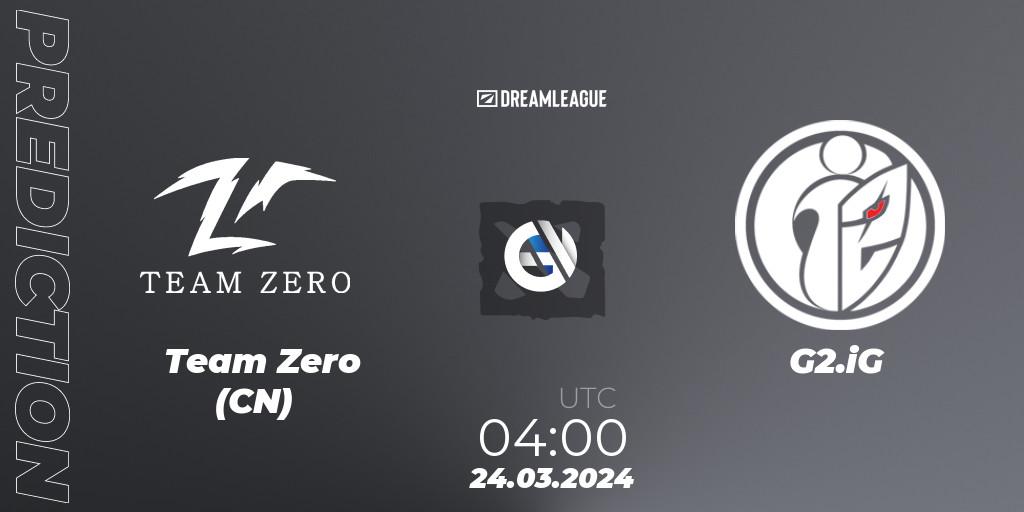 Prognose für das Spiel Team Zero (CN) VS G2.iG. 24.03.24. Dota 2 - DreamLeague Season 23: China Closed Qualifier