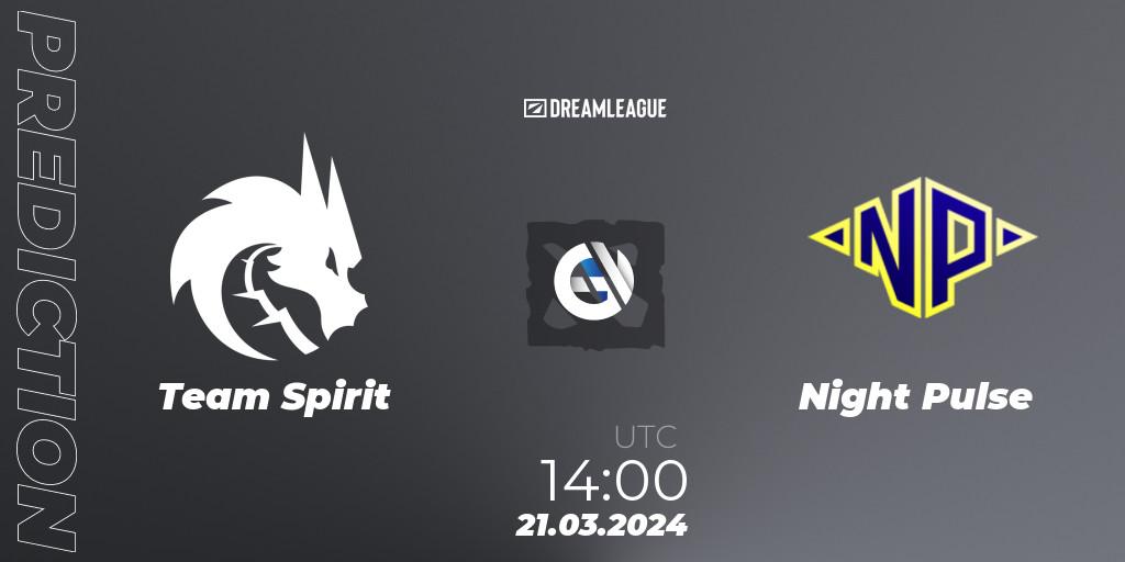 Prognose für das Spiel Team Spirit VS Night Pulse. 21.03.24. Dota 2 - DreamLeague Season 23: Eastern Europe Closed Qualifier