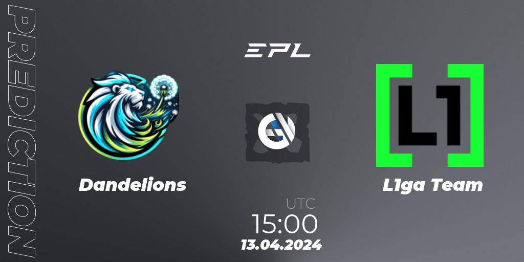 Prognose für das Spiel Dandelions VS L1ga Team. 17.04.24. Dota 2 - European Pro League Season 17