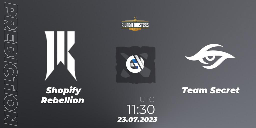 Prognose für das Spiel Shopify Rebellion VS Team Secret. 23.07.2023 at 12:00. Dota 2 - Riyadh Masters 2023 - Group Stage