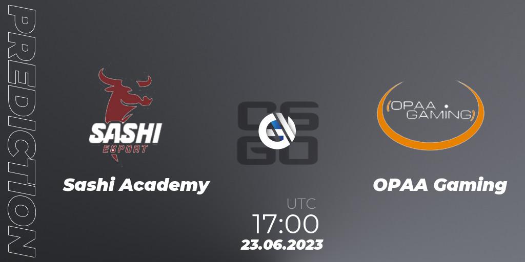 Prognose für das Spiel Sashi Academy VS OPAA Gaming. 23.06.2023 at 17:00. Counter-Strike (CS2) - Preasy Summer Cup 2023