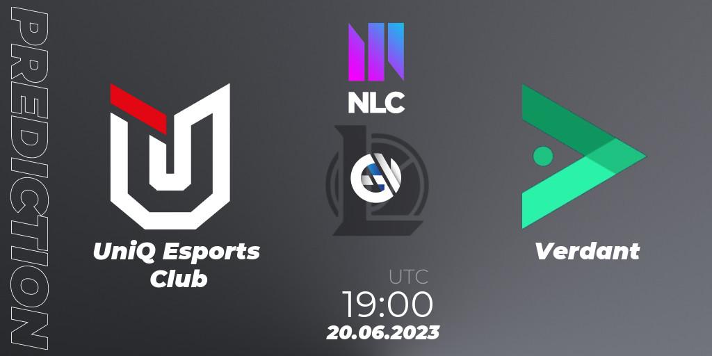 Prognose für das Spiel UniQ Esports Club VS Verdant. 20.06.2023 at 19:00. LoL - NLC Summer 2023 - Group Stage