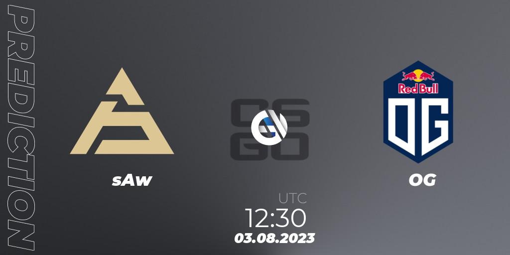 Prognose für das Spiel sAw VS OG. 03.08.2023 at 12:30. Counter-Strike (CS2) - CCT 2023 Online Finals 2